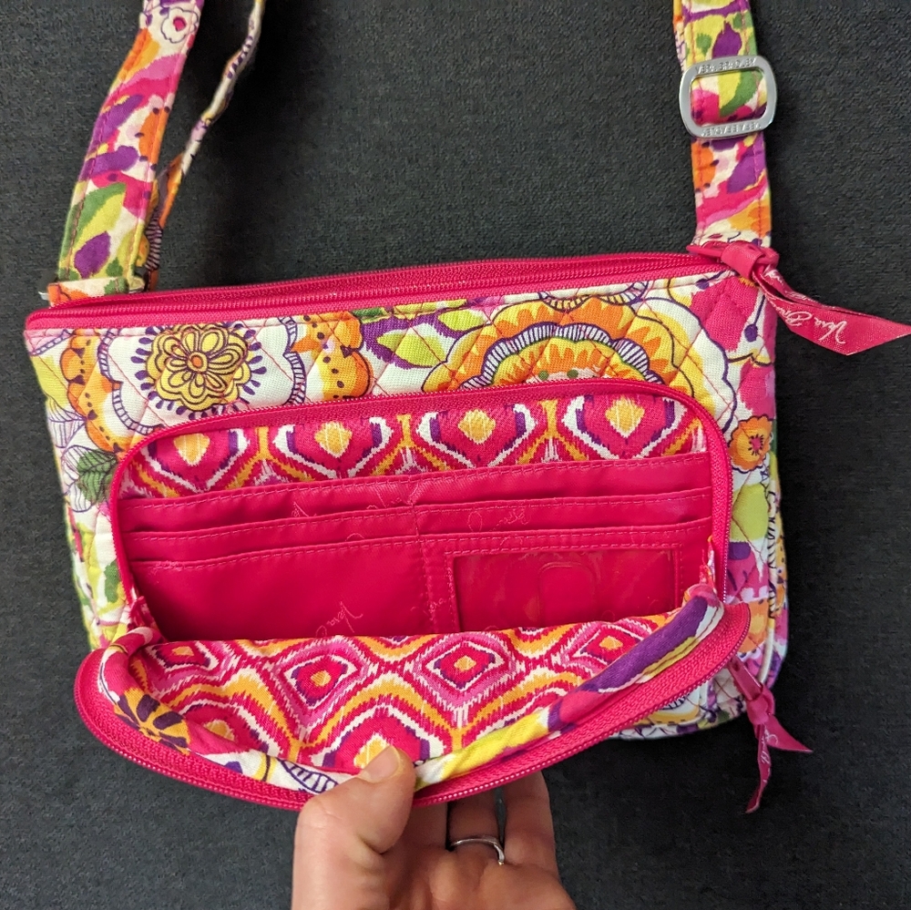 Vera Bradley Pink Floral Print Crossbody Purse - Picture 2 of 7